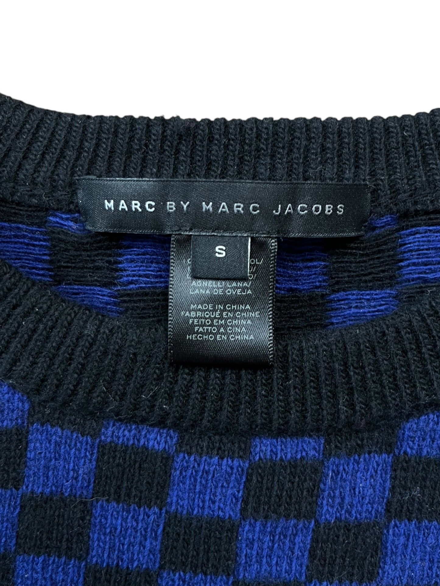 Marc by Marc Jacobs Navy Blue Checkered Knitted Jumper (women's S)