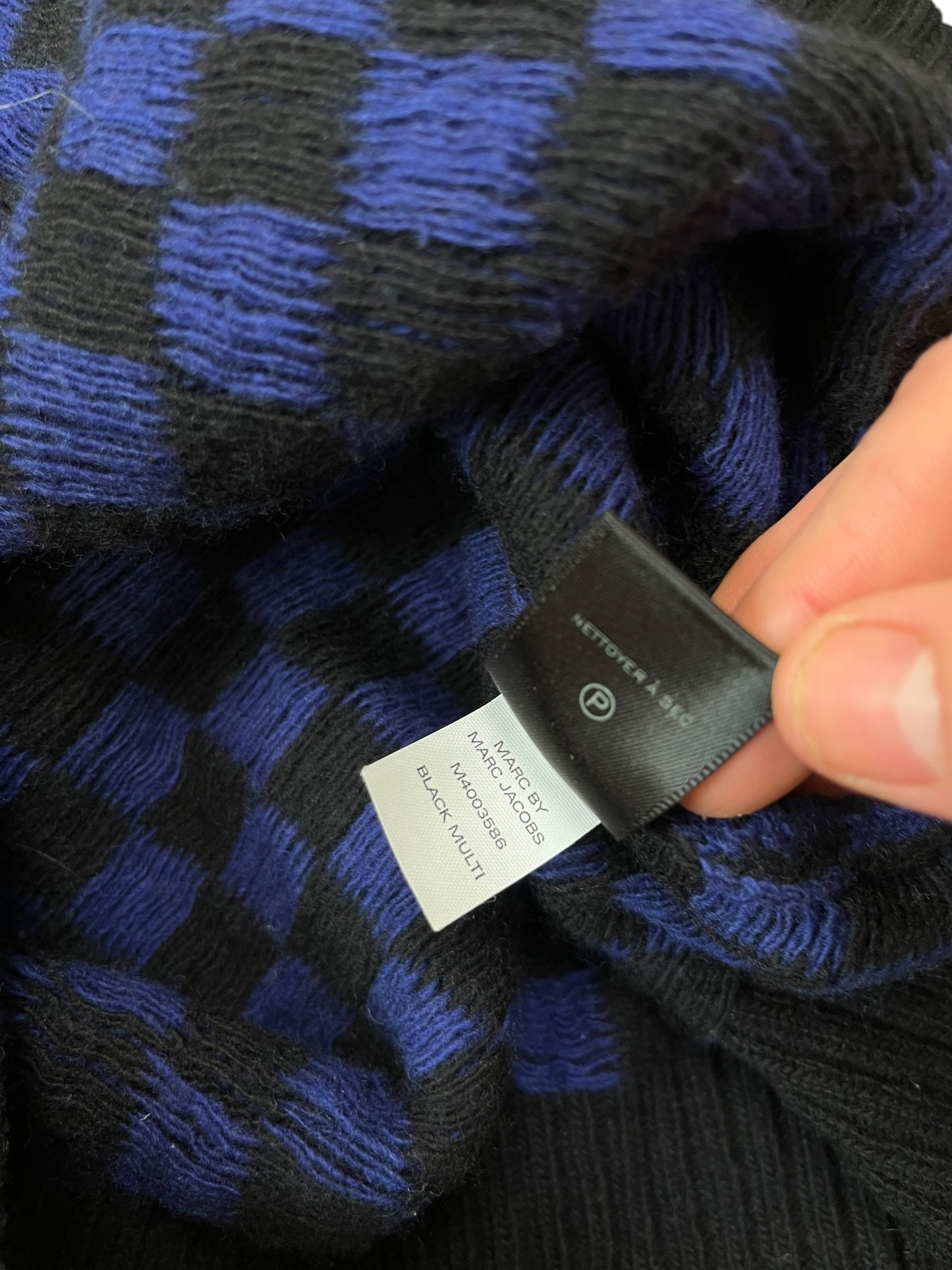 Marc by Marc Jacobs Navy Blue Checkered Knitted Jumper (women's S)