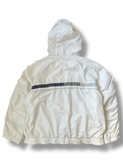 Vintage Reebok 90s White Hooded Track Jacket (women's L)